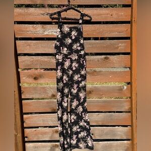 Flynn Skye for Free People Dark Floral Flared Overalls Size XS